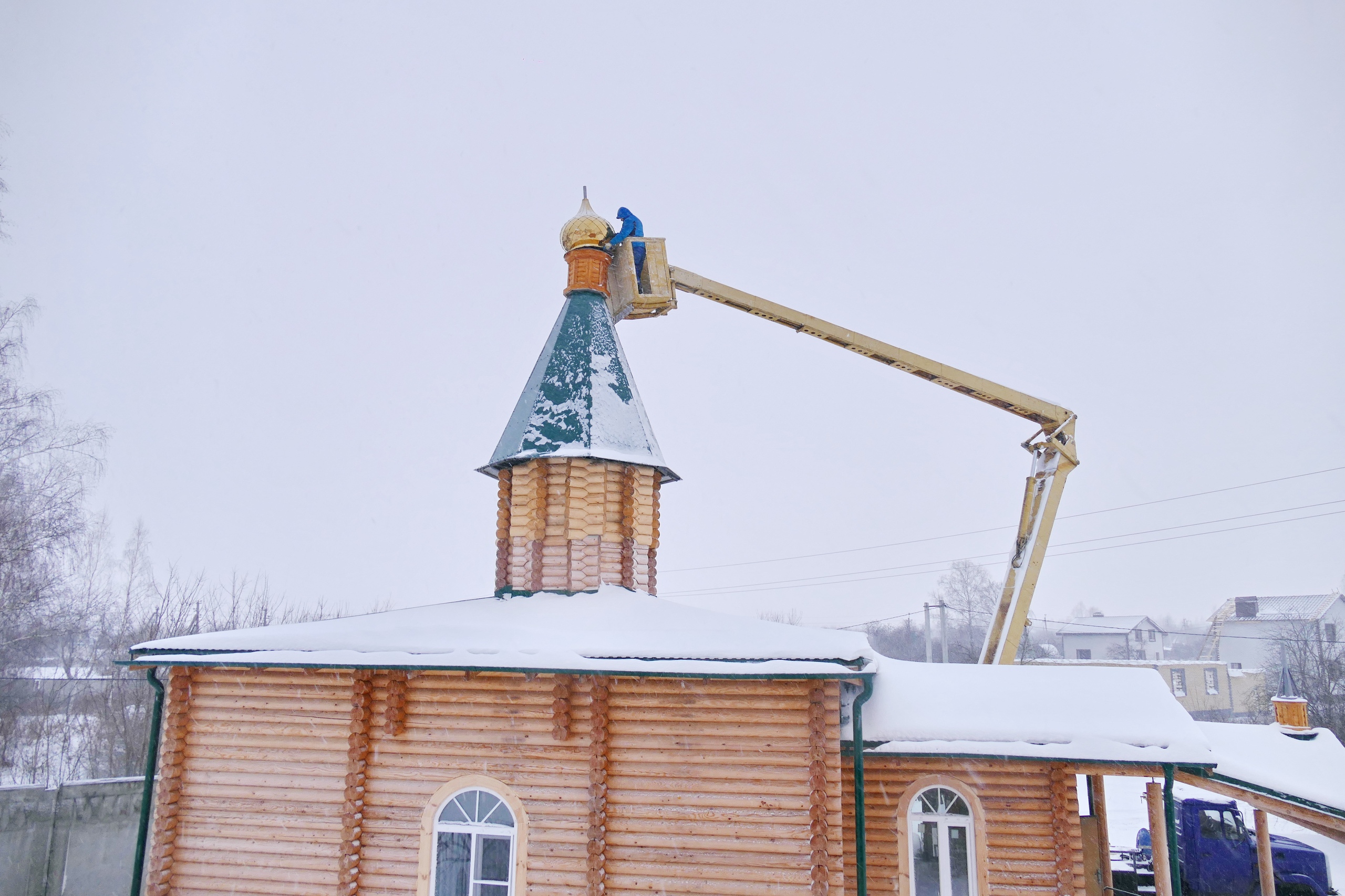 Установки купола на Часовню в честь Хлебного Спаса