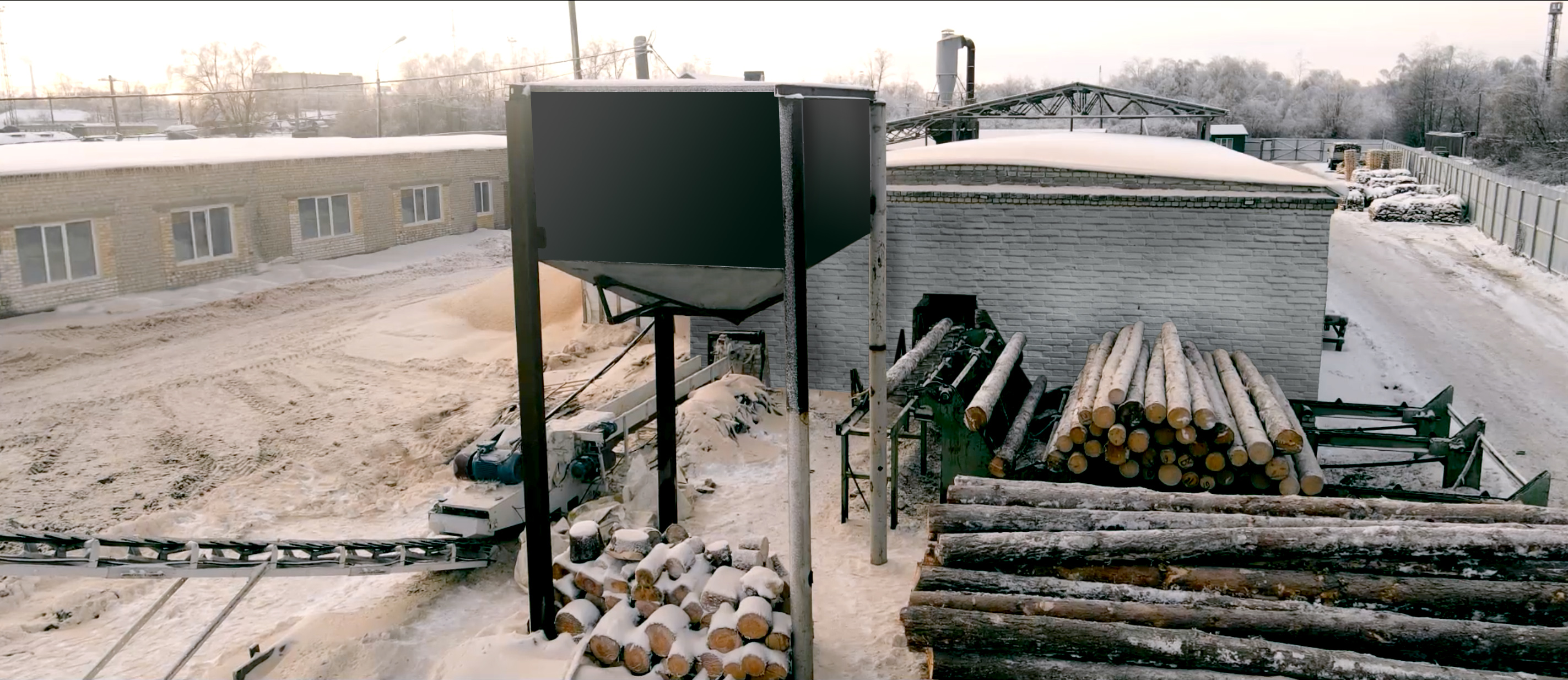 Производство топливной щепы на барабанной рубительной машине РБ-55АМ в Нижегородской области