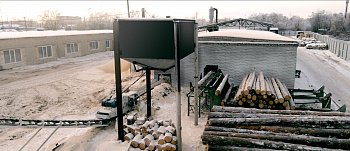 Фото Производство топливной щепы на барабанной рубительной машине РБ-55АМ в Нижегородской области