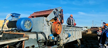 Фото Старт промышленного производства щепы на барабанной рубительной машине РБ-МВ-250-4 в Московской области